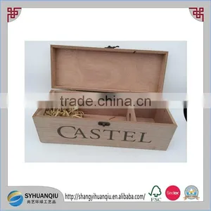 Solid Oak Wood Printing Wine Box thumbnail-5