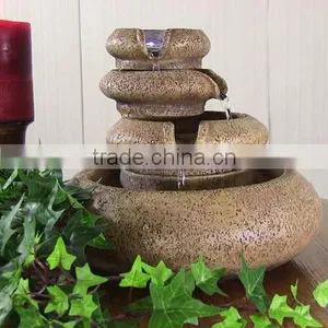 Three Tier Flowing Tabletop Water Fountain With LED Lights thumbnail-1