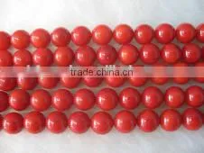 2015 Hot Wholesale 16" 4mm Red Round Natural Loose Coral Beads Stone thumbnail-1