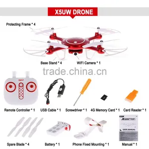 Newest 720P WIFI FPV 2MP HD Camera Helicopter Height Hold One Key Land 2.4G 4CH RC Quadcopter X5UC X5UW Drone SYMA thumbnail-3