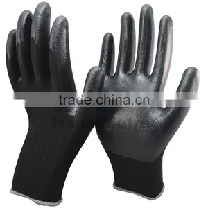 NMSAFETY 13 G Black Nitrile Coated Gloves Car Assembly Glove Nitrile Work Gloves thumbnail-1
