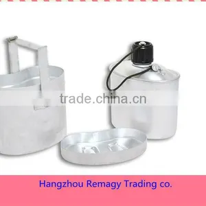 3 Pieces 1L Aluminum Military Canteen With Cup ad Lid/water Bottle thumbnail-1
