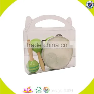 Wholesale Delicate Wooden Tambourine Toy Multiple Colour Wooden Tambourine Toy and Hot Selling Kids Wooden Tambourine W07F002 thumbnail-5