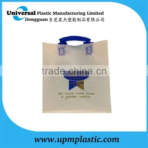 High Quality Customized Printed Blue Soft Loop Handle Plastic Bag for Garden Center thumbnail-2