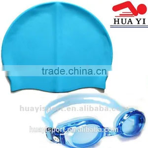Prescription Myopia Swim Goggles and Caps Set With Free Protect Case - Blue thumbnail-1