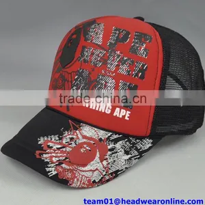 Caps Factory Made Custom Mesh Caps With Thick Screen Print Logo and String thumbnail-1