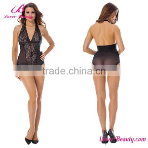 High Quality Lace Hanging Neck Sexy Women Babydoll Linger thumbnail-1