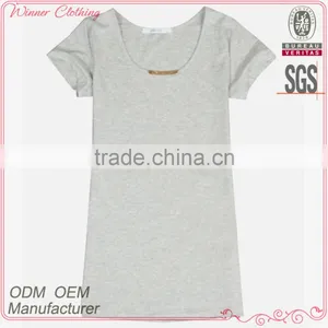 Daily/casual Hot Sale Lady t Shirt With Solid Color and Sleeve thumbnail-1