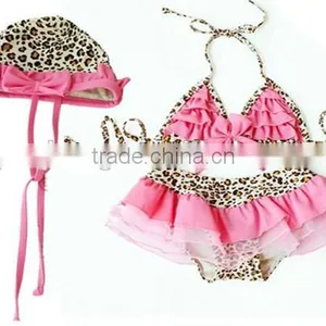 Fashion Little Girl's Bikini With Hat Wholesale thumbnail-3