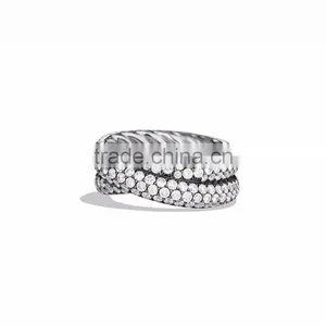 Rhodium Plated CZ Studded Fashion Ring thumbnail-1