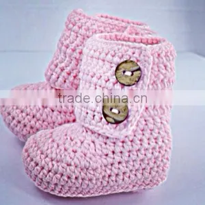 Wholesale Baby Shoes Crochet Kid Shoes Warm Winter Snow Pink Knitting Shoes thumbnail-1