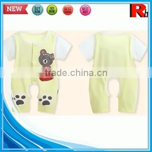 China Short Sleeve Printing Cotton Funny Cute Design Pretty Organic Price Wholesale Baby Clothes thumbnail-3