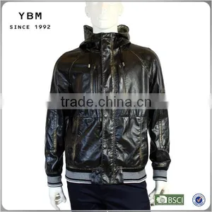 2014 New Brand Design New Fashion Leather Jacket Custom Made Fake Leather Jacket thumbnail-1