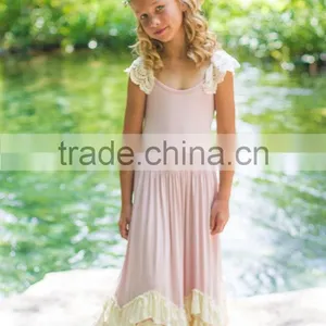 Flower Girl Dress Vintage Boho Dress Junior Twirling Bridesmaid Dress thumbnail-2