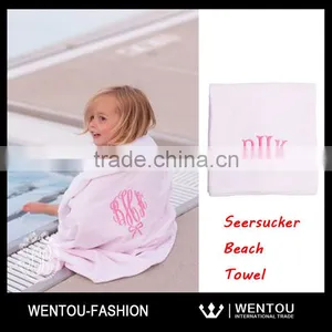 Wholesale Monogrammed Seersucker Kids Bath Towel thumbnail-4