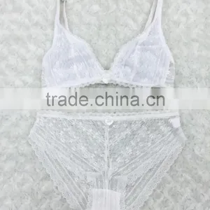 Newest Style Hot Sexy Mature Transparent Lace Ladies Bra and Panty Set thumbnail-1