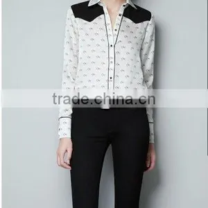 2013 Newest Fashion Ladies Chiffon Design Shirt thumbnail-1