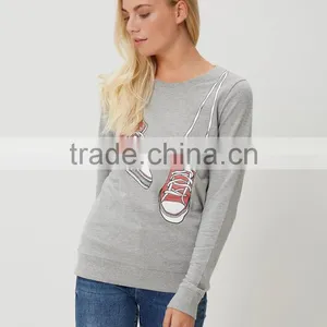 2016 Fashion Black Sweatshirt Long Sleeve Cheap Wholesale Custom Crewneck Sweatshirts thumbnail-5