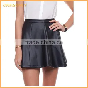 Ladies Sexy Leather Mini Skirt thumbnail-1