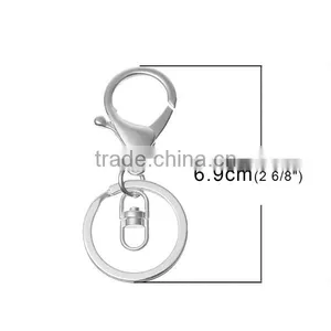 Wholesale Silver Plated Lobster Clasp Findings Simple Metal Key Chain Rings thumbnail-2