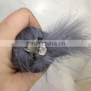 YR1042 Real Silver Fox Fur Pom Pom for Shoes Decorations thumbnail-4