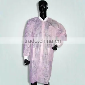 Hot Sale! Medical Supply Disposable PP Non Woven Red/pink Woman Lab Coat thumbnail-1