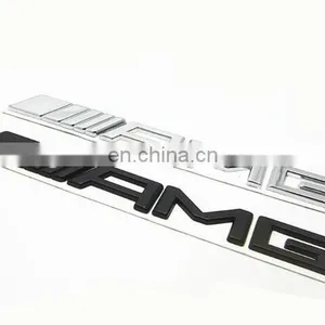AMG Metal Emblem Badge Logo Alloy Car Logo Grill Badge for Car Decoration 3D ABS Chrome Black Sticker Emblem 3D Car Badges 185mm thumbnail-3