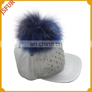 Hot Sale Customized Genuine Raccoon Fur Pompom Spring/summer Hat thumbnail-1