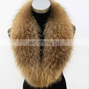 Natural or Dyed Raccoon Large Fur Collar Fur Trim for Winter Coat Parka Winter thumbnail-1