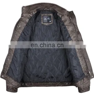 2015 Lastest Fashion Mens Hot Selling Garment Dye Leather Jacket thumbnail-2