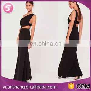 Fashion Hot Sale Black Long Party Dress for Young Ladies thumbnail-1
