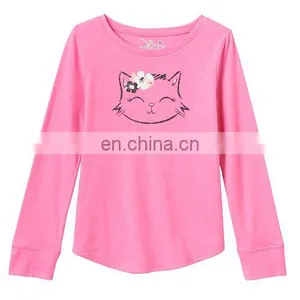Jumping Beans Kids Clothing, Girls 4- 8 Long Sleeve Slubbed Shirttail Graphic Kids Cartoon T- Shirt thumbnail-2