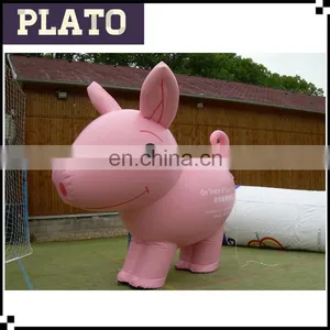 Outdoor Promotional Inflatable Pink Pig Cartoon Animal for Trade Show thumbnail-1