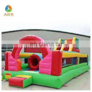 2015 Rainbow Inflatable Obstacle Course With Slide thumbnail-1