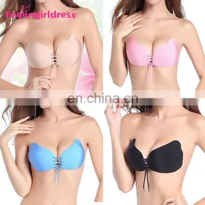 Self Adhesive Backless Strapless Pink Push Up Color Cloth Invisible Bra thumbnail-4