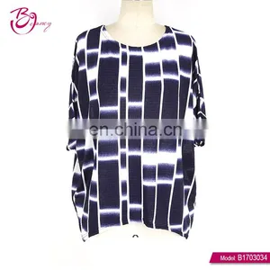 Crew Neck Latest Design Summer Wholesale Tunic Female Tops thumbnail-5