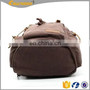 Top Quality Unisex Factory Price Outdoor Laptop Canvas Backpack Casual Daypacks Bookbags Genuine Leather Backpack thumbnail-4
