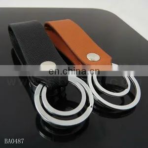 Custom Embossed Car Logo Leather Key Holder Metal Laser Engraving Keychain thumbnail-5
