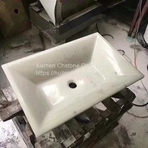 White Jade Sinks, White Jade Wash Basins, Nature Stone Bathroom Sinks thumbnail-1
