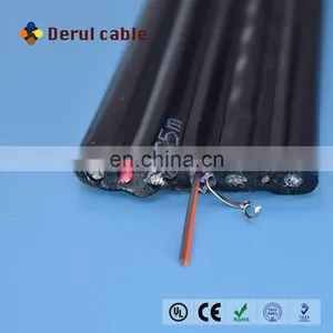 Elevator CCTV Cable Flat Traveling Cable With Fiber Optical for Overhead Cranes Conveyors Lift Parts thumbnail-1