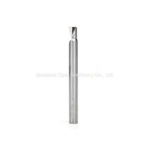 Carbide CNC Spiral 'O' Single Flute, Aluminum Cutting 6 Dia x 8 x 6 Shank x 64mm Long Up-Cut Router Bit thumbnail-1
