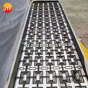 Brass PVD Brushed Stainless Steel Decorative Screen Laser Cut Wall Panel for Hotel Restaurant Decoration thumbnail-3
