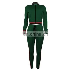 Women Sexy Letter Printing Crop Top Workout Legging Casual Tracksuit Set thumbnail-3