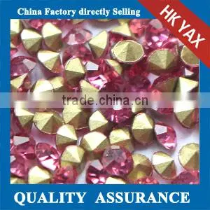 W0413Lt.Rose Glass Chaton Rhinestones,China Manufacturer Point Back Crystal Rhinestone,point Back Rhinestone Garment Accessories thumbnail-5