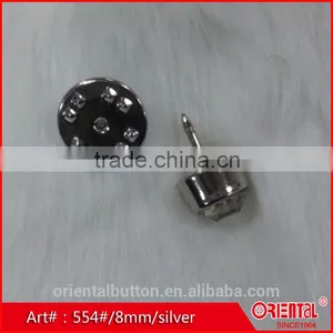 Single Clear Diamond Silver Metal Base Brooch thumbnail-1