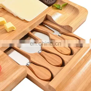 Wholesale Wooden Cheese Board Cutting Board With Drawer For Kitchen Use thumbnail-4