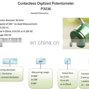 P3036 Hall Angular Sensor 0-5V Potentiometer thumbnail-5