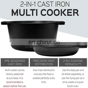 Camping Pre-seasoned Cast Iron Dutch Oven thumbnail-2
