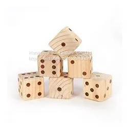 Giant Solid Wooden Garden Dice Set for Outdoor Fun Includes 6 Dice thumbnail-1