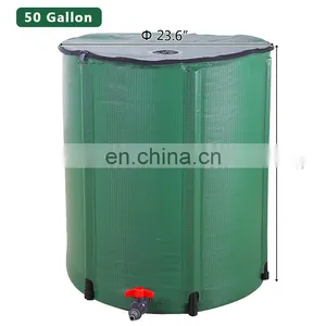1000 Liter Collapsible Pvc Tarpaulin Reservoir Flexible Portable Rain Water Tank Barrel thumbnail-1
